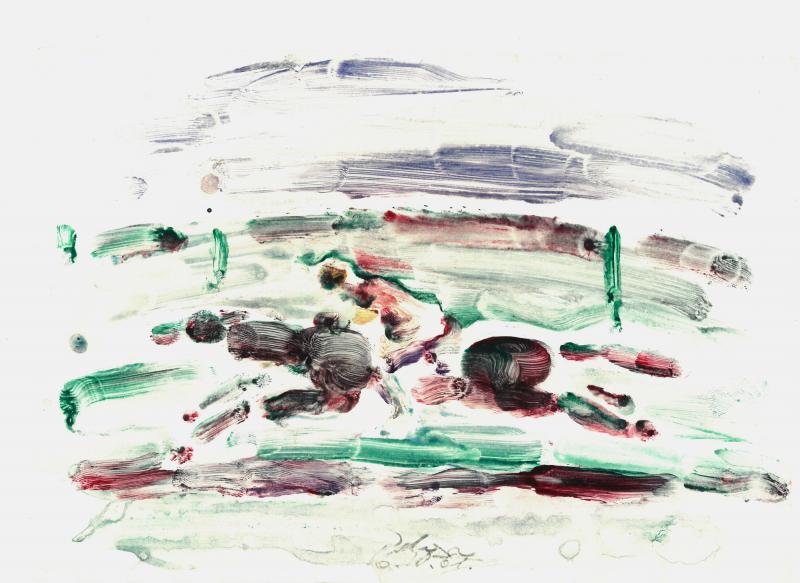Reiter - Aquarell auf Papier - 1961 - Karlheinz Scherer